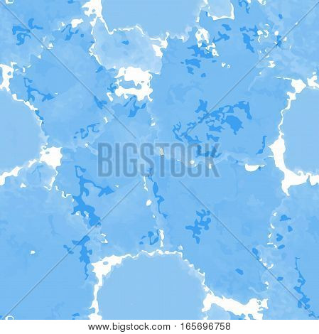 Light blue texture. Vector murble background. Watercolor hand drawn marbling illustration, aqua print. Bright stains. Cover design, trendy graphic, artistic effect. Abstract painting template.