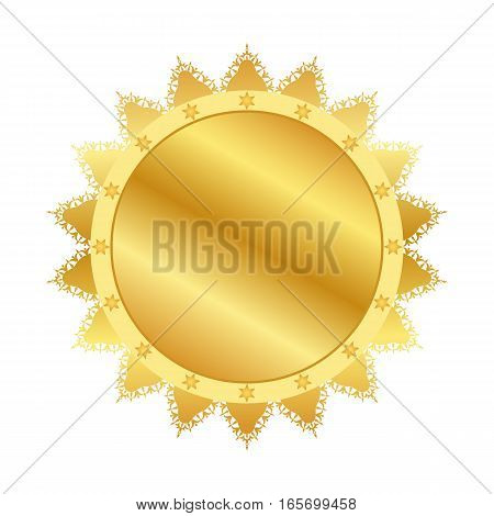 Gold medal for the winner with ragged edges. Vector illustration