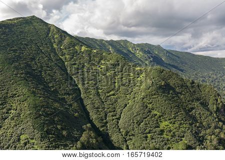 Kronotsky Nature Reserve on Kamchatka Peninsula. View from the helicopter.