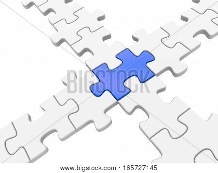 3d puzzle bridge isoladed on white background.