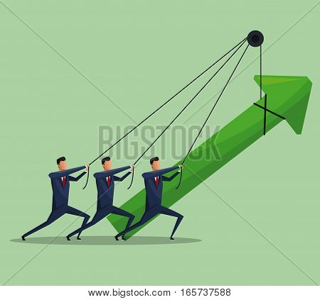 men teamwork business growth arrow vector illustration eps 10