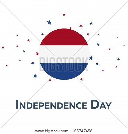 Independence Day Of Netherlands. Patriotic Banner. Vector Illustration.