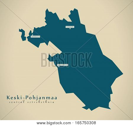 Modern Map - Central Ostrobothnia Finland Fi Illustration