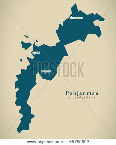 Modern Map - Pohjanmaa Finland Fi Illustration