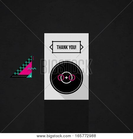 Modern Design Card Template With Mystic Symbols And Wacky Colors. Useful For Invitations, Postcards