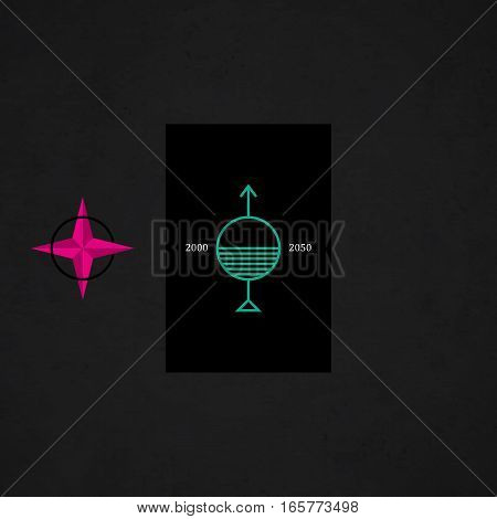 Modern Design Card Template With Mystic Symbols And Wacky Colors. Useful For Invitations, Postcards