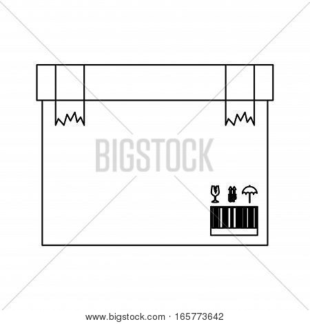 black silhouette box with two broken packing tape vector illustration
