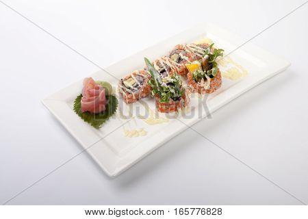 food japanese white, sushi healthy isolated shrimp