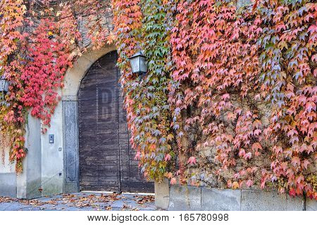 Albiate (Monza Brianza Lombardy Italy): exterior of the historic Villa Airoldi at fall