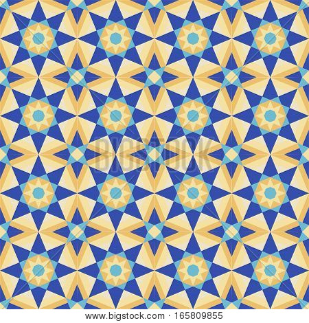Abstract geometric stars mosaic background seamless pattern