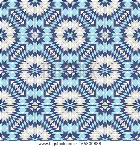 Abstract mosaic background seamless pattern in blue