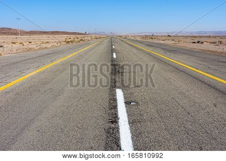 Desert Road In The Southern Israel Negev