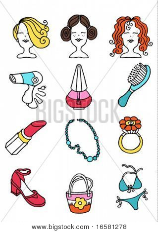 Dívka a kráse ilustrace