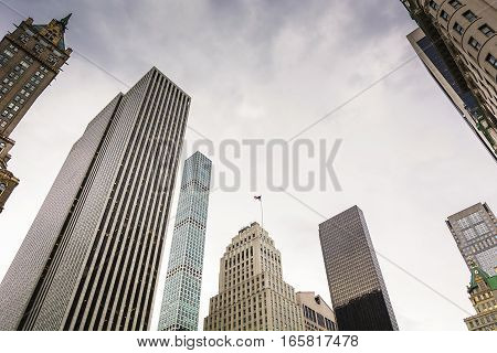 New York USA november 2016: 432 Park Avenue building viewed from south Central Park