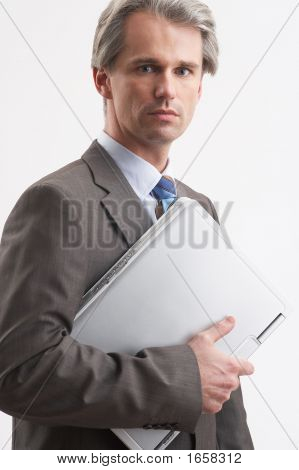 Podnikatel s Laptop Notebook