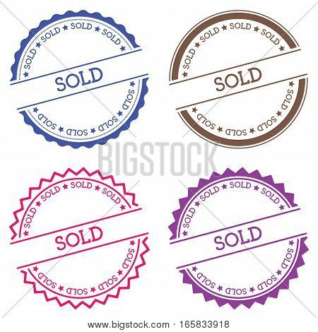 Sold Badge Isolated On White Background. Flat Style Round Label With Text. Circular Emblem Vector Il
