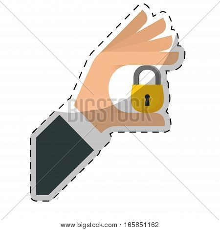 security or privacy related icons image  sticker vector illustration design