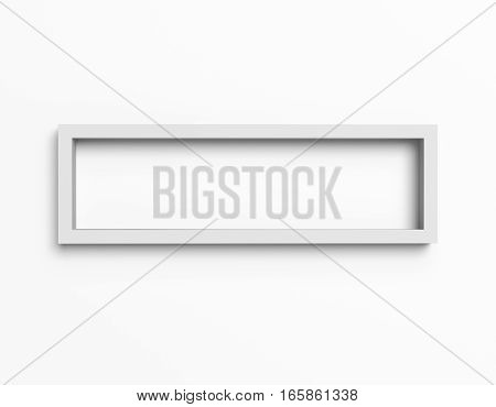 Simple white box shelf isolated on white background