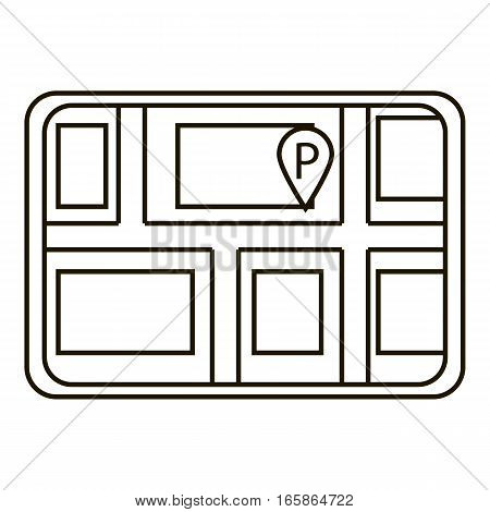 Parking icon. Outline illustration of parking vector icon for web