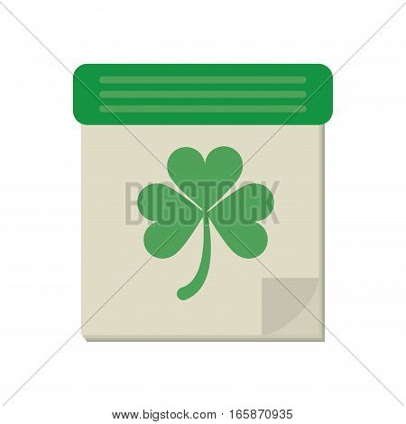 calendar clover st patrick day irish culture vector illustration eps 10