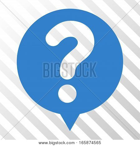 Cobalt Status Balloon interface pictogram. Vector pictograph style is a flat symbol on diagonally hatched transparent background.