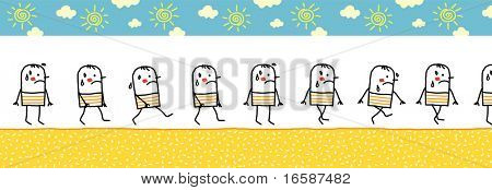 forró & izzadás ember - walking rajzfilmfigura animált sprite