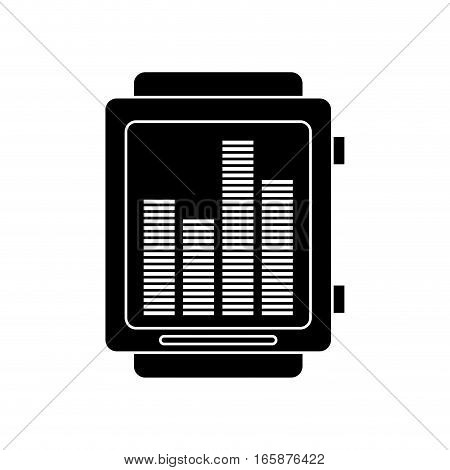 silhouette smart watch music frecuency vector illustration eps 10