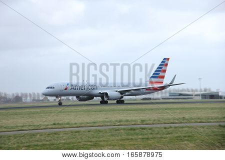March 27th 2015 Amsterdam Schiphol Airport N205UW American Airlines Boeing 757-200 Polderbaan Runway
