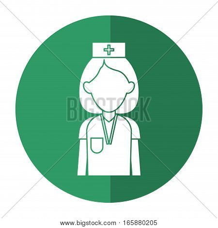 professional nurse hat uniform medical shadow vector illustration eps 10