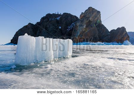 Ice Blocks In Cape Khoboy, Olkhon Island, Lake Baikal