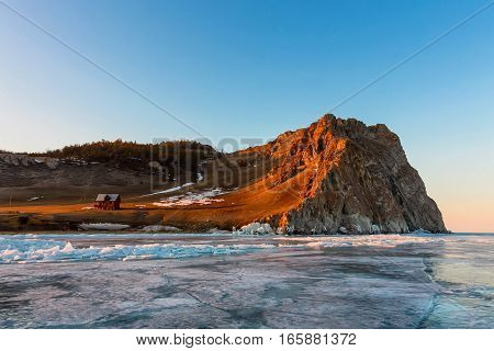 Ice Hummocks On A Background Of Lake Depressions And Cape Uzury
