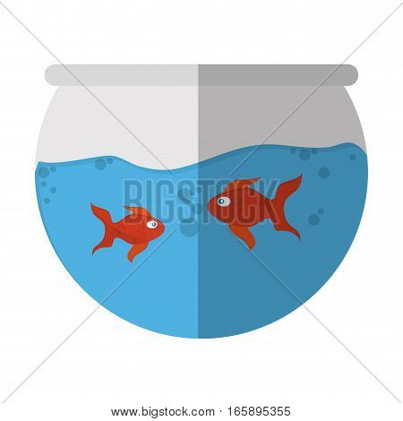 fishbowl cartoon icon over white background. colorful design. vector illustration