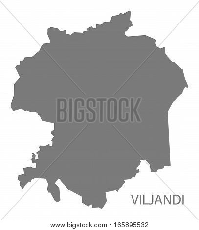Viljandi Estonia Map in grey illustration silhouette
