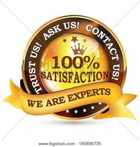 We are experts. Trust us, ask us, contact us! - shiny business / consultancy icon / label