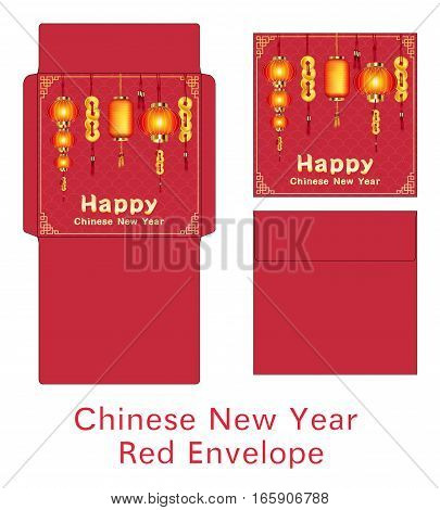 red chinese happy new year envelope vector