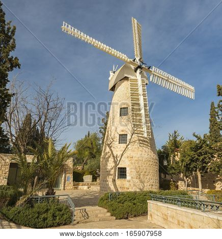 Montefiore windmill, Jerusalem. It is a famous museum and public domain in Israel