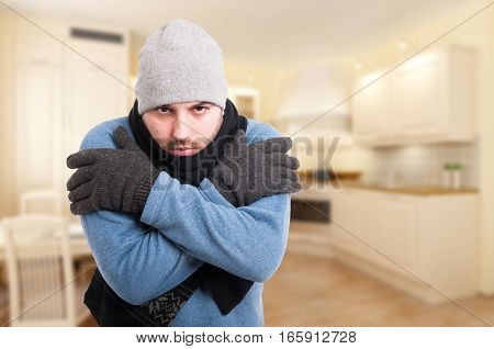 Attractive Young Male Feeling Cold