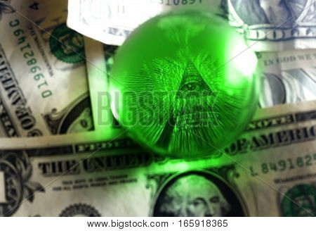 Usd Dollar Bill Eye Pyramid