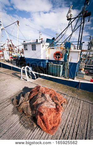 Fishing boat - A view of the fishing harbor near Malahide Ireland.