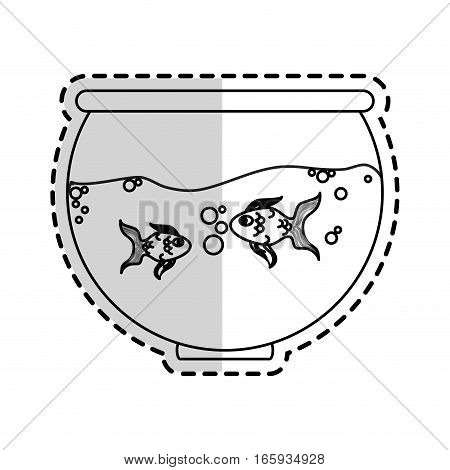 fishbowl cartoon icon over white background. vector illustration