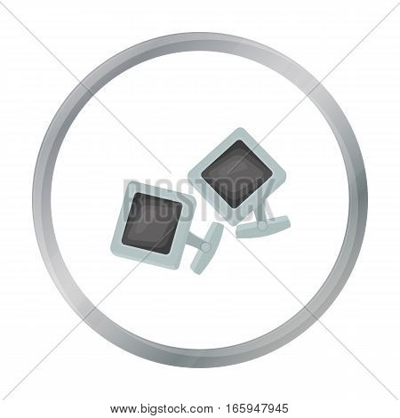 Cufflinks icon in cartoon style isolated on white background. Jewelry and accessories symbol vector illustration.