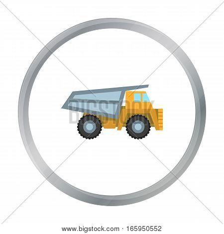 Haul truck icon in cartoon style isolated on white background. Mine symbol vector illustration.