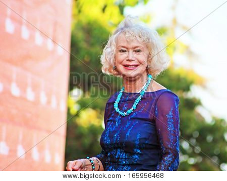 ODESSA,, UKRAINE -JULY21, 2012: Russian actress Svetlana Nemolyaeva on red carpet during closing ceremony of Odessa International Film Festival in Odessa, Ukraine