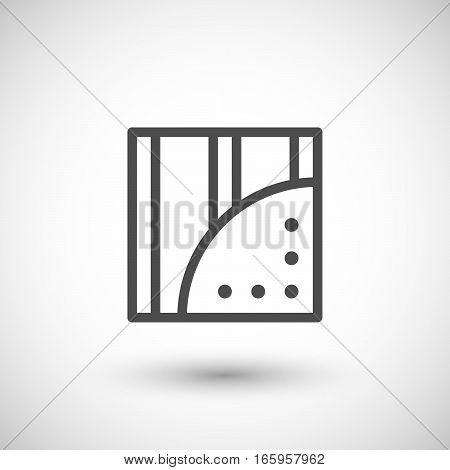 Gypsum plasterboard line icon isolated on grey. Vector illustration