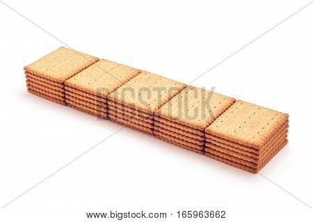 butter cracker biscuits pack isolated closeup detail