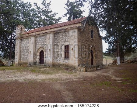 Small Stone Church In Cyprus Mountains