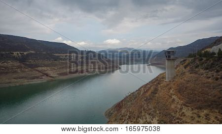 Kouris Dam In Southern Cyprus