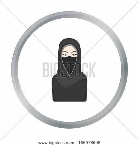 Niqab icon in cartoon style isolated on white background. Religion symbol vector illustration.