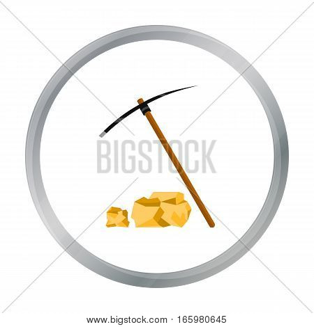 Pickaxe icon cartoon. Singe western icon from the wild west cartoon. - stock vector