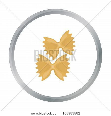 Farfalle icon pasta in cartoon style isolated on white background. Types of pasta symbol vector illustration.